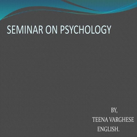 seminar on psychology