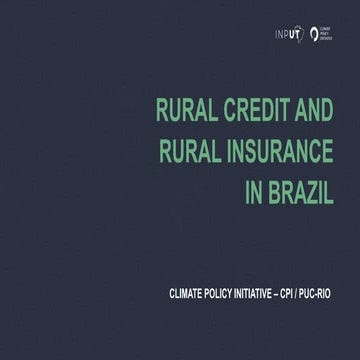 "Crédito e seguro rural"
