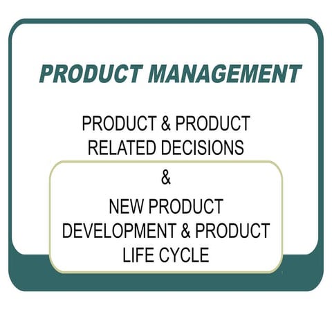 Product management & PLC 