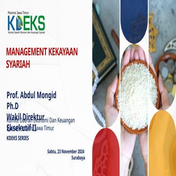 KDEKS Series and moderation and syariah management .pptx