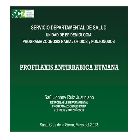 ESQUEMA RABIA para tratamiento de mordedura de can | PPT