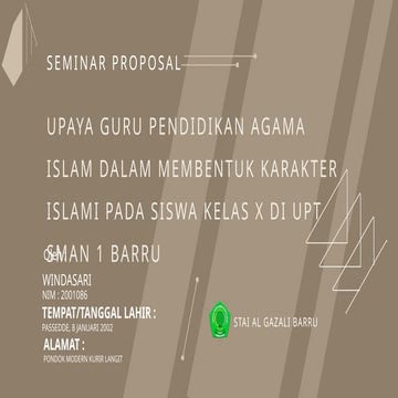 PPT Proposal upaya guru pendidikan agama islam dalam membentuk karakter ...