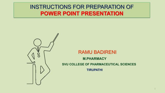 Instructions for Power point presentation