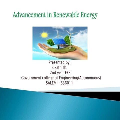 Advancement in renewable energy 