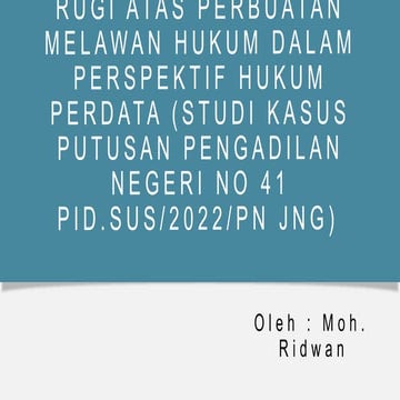 Perbuatan melawan (PMH) hukum Rumah Sakit | PPTX