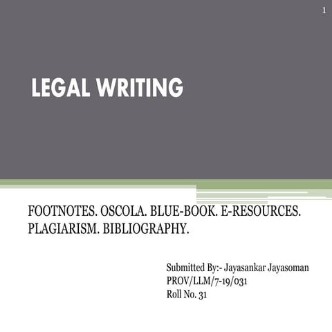 LEGAL WRITING 