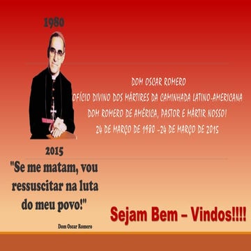 Celebração da memória de Dom Ocar Romero - 35 anos