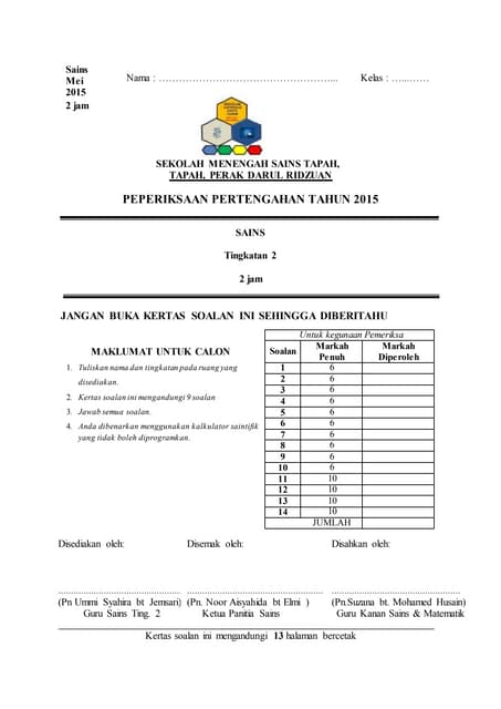 Ppt Sains Ting 2 2015