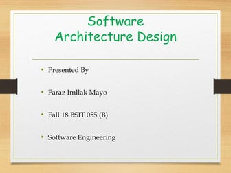Software architecture design ppt