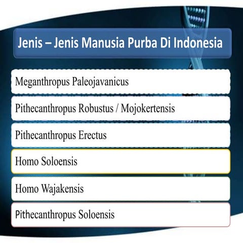 SEJARAH "Jenis-Jenis Manusia Purba di Indonesia"