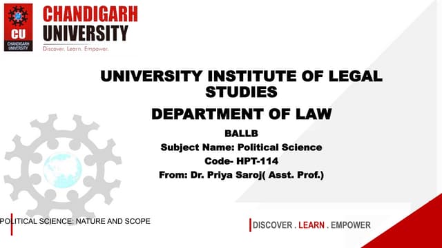 Meaning Of Political Science | PPT