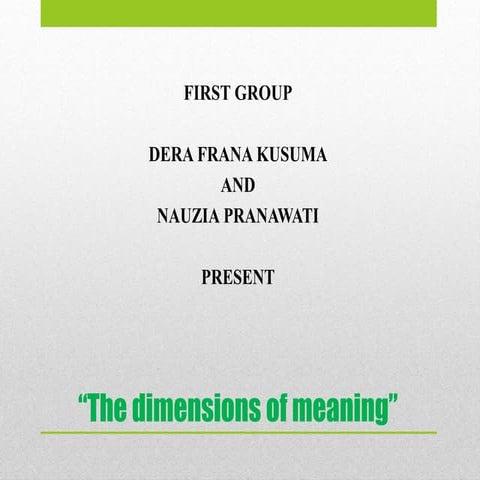 The dimension of meaning