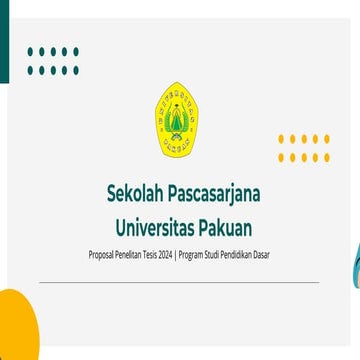 Seminar Proposal Tesis pendidikan dasar unpak | PDF