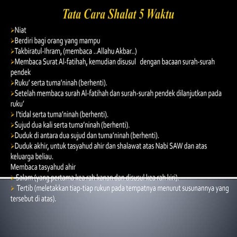 PPT Shalat 5 Waktu dan Dzikir do'a 