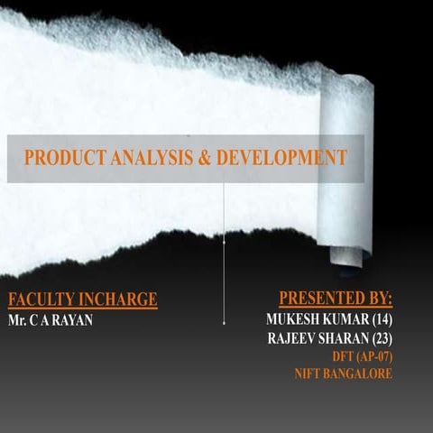 product analysis & development- sourcing