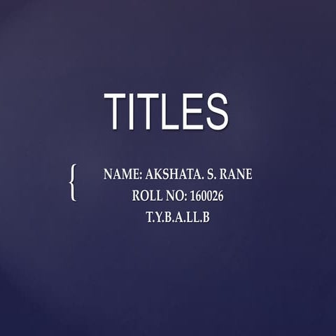 Titles