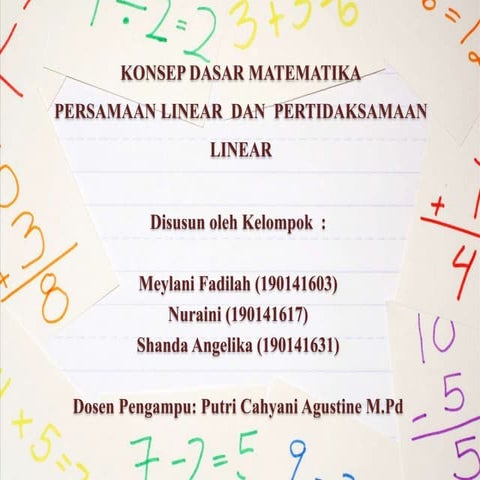 Ppt singkat persamaan linier dan pertidaksamaan linier