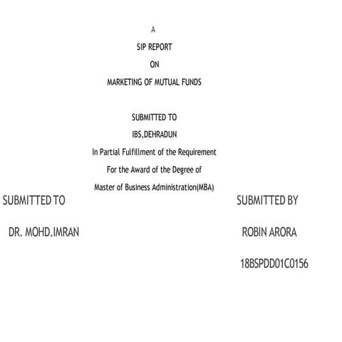 project report on aditya birla mutual funds AMC topic marketing of mutual fun...