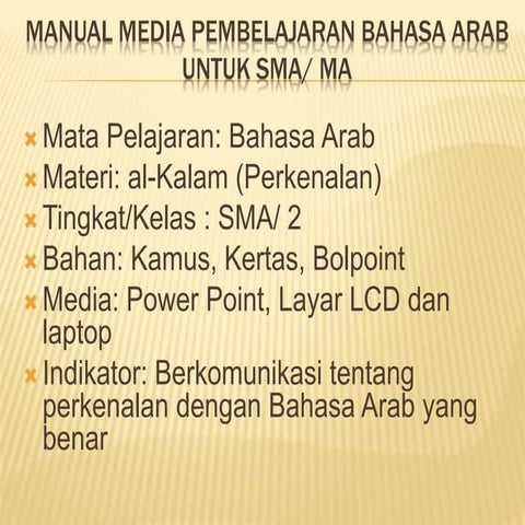 Materi Pembelajaran Bahasa Arab Kelas X | PPTX