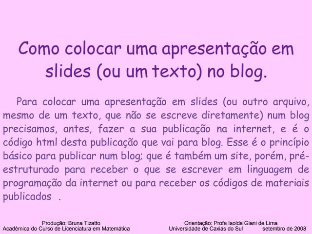 Como colocar uma Apresentação de Sl...