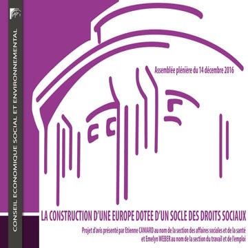 La construction d'une Europe dotée d'un socle des droits sociaux 