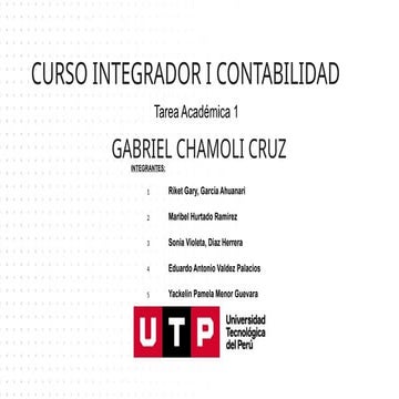 EXPOSICION PARA LA INTEGRACION DE CONTABILIDAD | PPTX