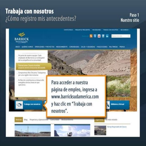Cómo postular a Barrick