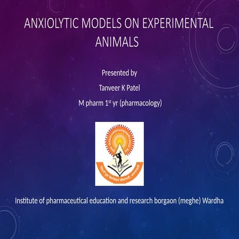 Anxiolytic models on experimental animals