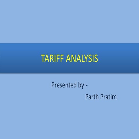 basic economics-tariff analysis | PPTX