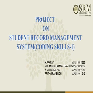 Secure Role-Based Student Record Management System in C Programming | PPTX