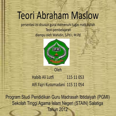 Teori Abraham Maslow 