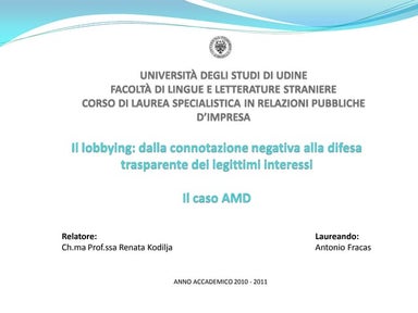 Ppt tesi specialistica
