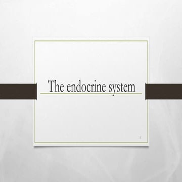 The endocrine system