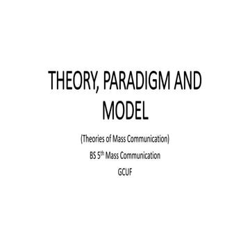 theory paradigm &amp; model