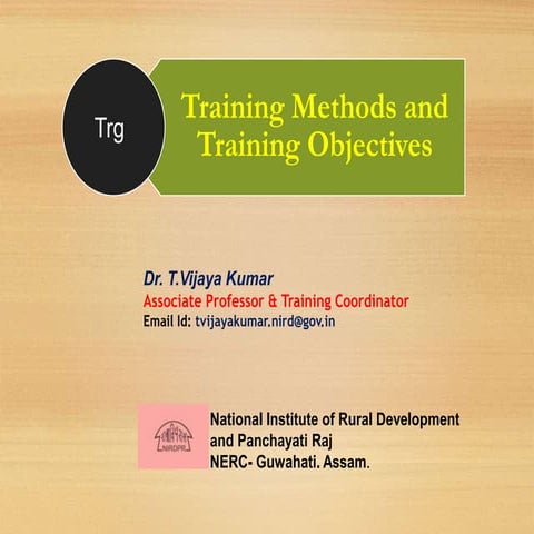 Training Methods and Training Objectives