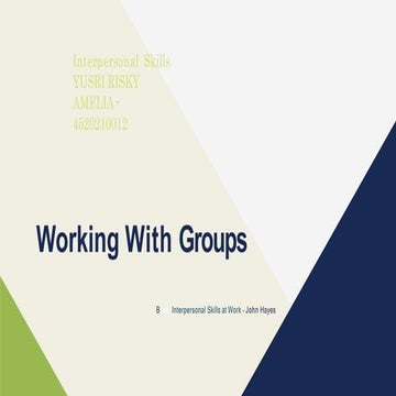 WORKING WITH GROUPS