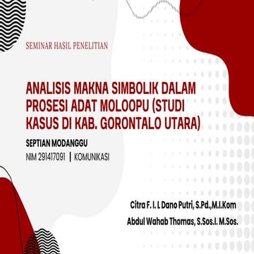 analisis makna simbolik dalam prosesi adat moloopu (studi | PPTX