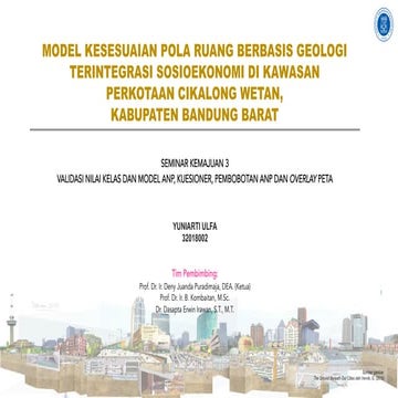 MODEL KESESUAIAN POLA RUANG BERBASIS GEOLOGI TERINTEGRASI SOSIOEKONOMI DI KAW...