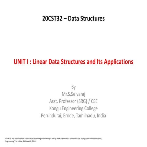 Linear Data Structures - List, Stack and Queue | PPT