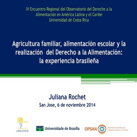 Agricultura familiar, alimentación escolar y la realización  del derecho a la...