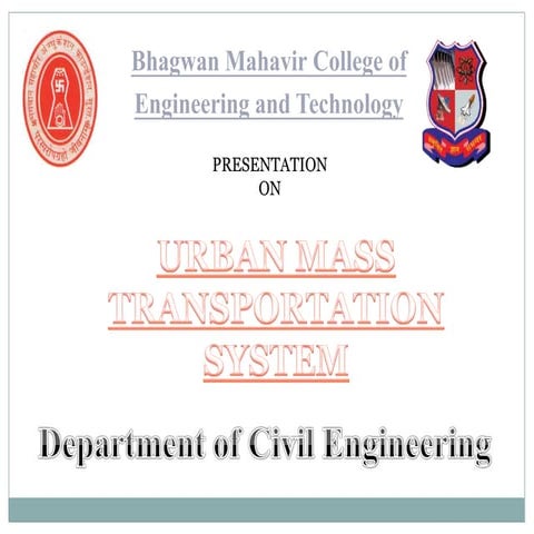 Urban Transportation system - mass transit system