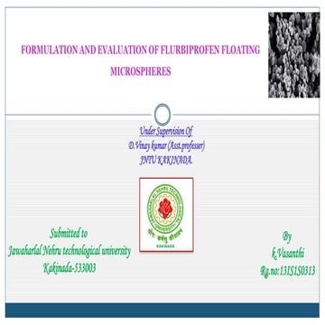 FORMULATION AND EVALUATION OF GEL LOADED MICROSPONGES OF DICLOFENAC ...