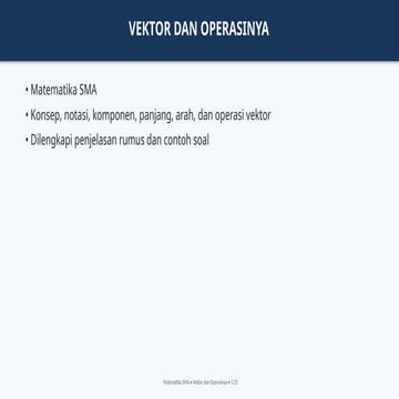 Comprehensive High School Mathematics: Vectors and Their Operations ...
