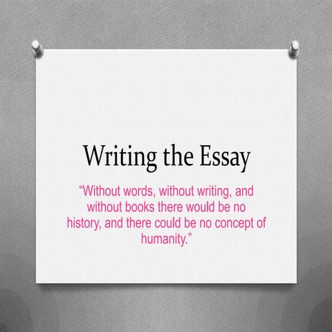 Writing the Essay (Gaetz)