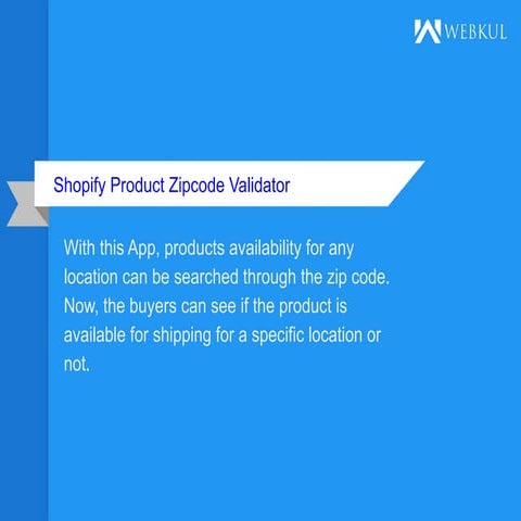 Shopify Product Zipcode Validator