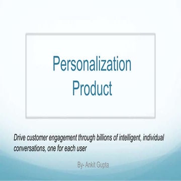 Personalisation Product Roadmap