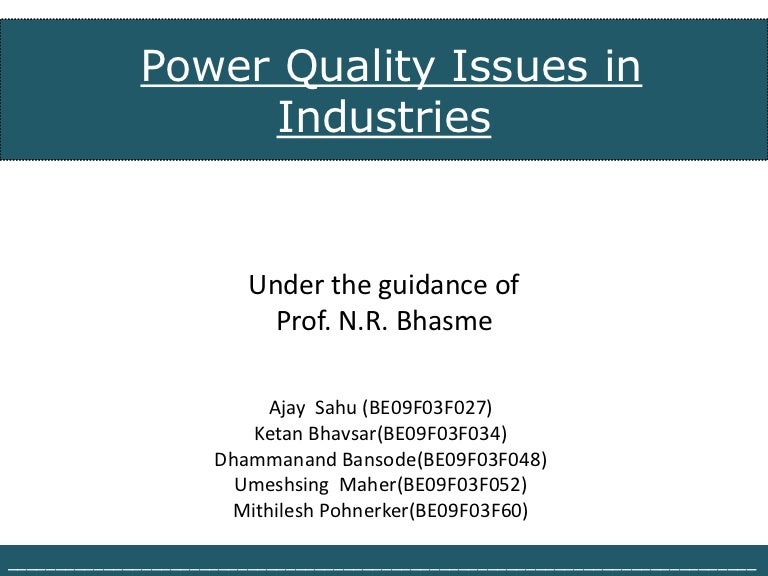 Power Quality Issues _Literature Survey