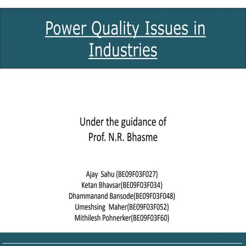 Power Quality Issues _Literature Survey