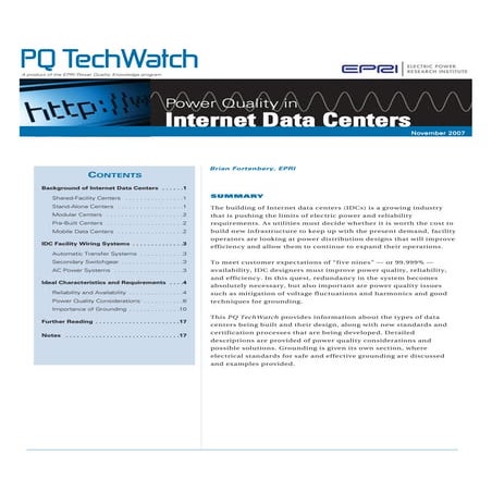 Power Quality in Internet Data Centers