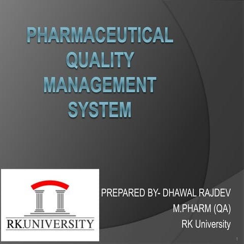 Pharmaceutical Quality Management System